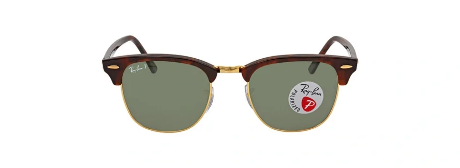 Ray-Ban Clubmaster Classic Polarized Green Classic G-15 Unisex Sunglasses RB3016 990/58 51 805289346906