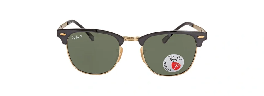 Ray-Ban Clubmaster Metal Polarized Green Classic G-15 Square Unisex