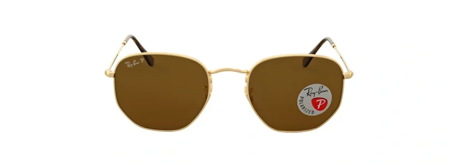 Ray-Ban Hexagonal Flat Lenses Polarized Brown Unisex
